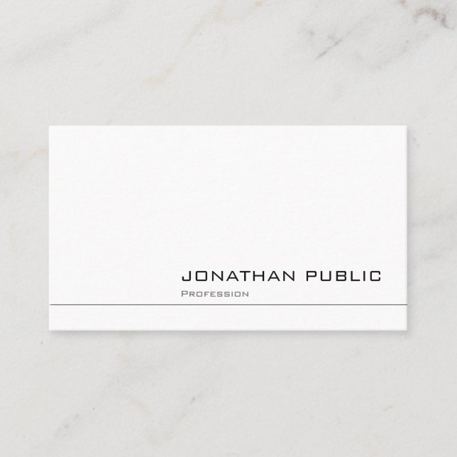 Carte De Visite Professionnel Élégant Design simple Plain Moderne (Devant)