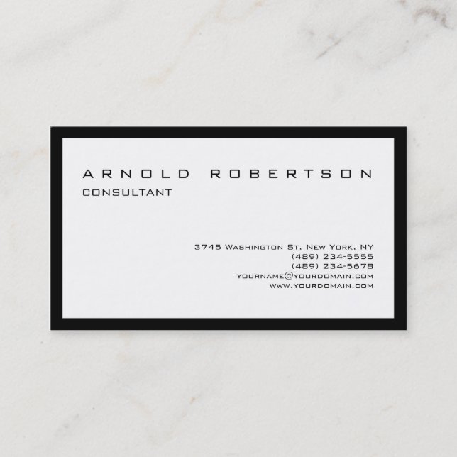 Carte de visite professionnel élégant et blanc cla (Devant)