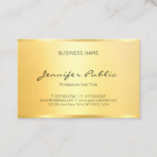 Carte De Visite Professionnel Élégant Faux Gold Minimaliste Modern