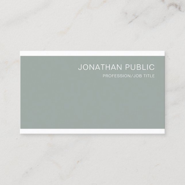 Carte De Visite Professionnel Elegant Green Clean Design Luxe (Devant)