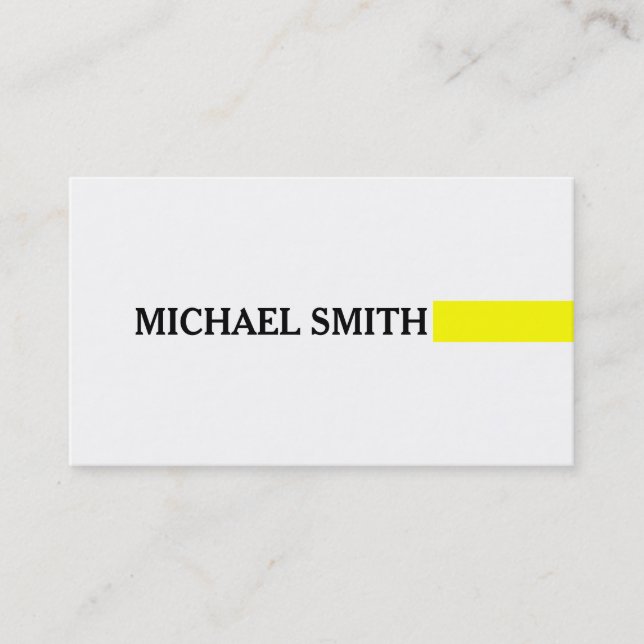 Carte De Visite Professionnel Elégant Jaune Moderne Blanc clair (Devant)
