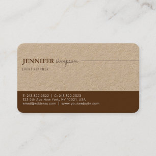 Carte De Visite Professionnel Élégant Kraft Brown