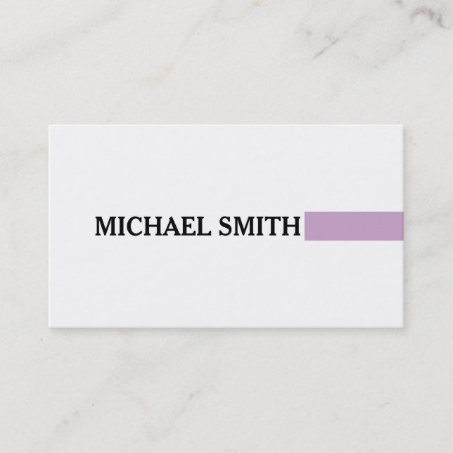 Carte De Visite Professionnel Élégant Lilac Moderne Blanc clair (Devant)