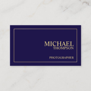 Carte De Visite Professionnel Elegant Marine Bleu et Or
