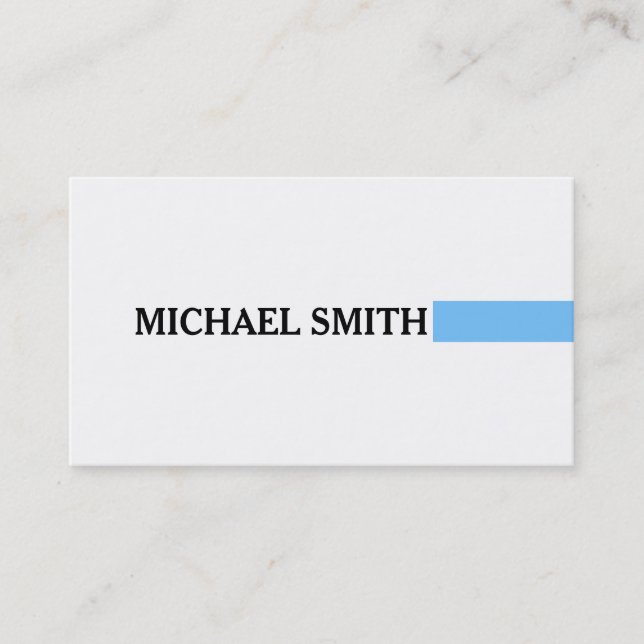 Carte De Visite Professionnel Elégant Maya Bleu Moderne Blanc clai (Devant)