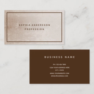 Carte De Visite Professionnel Élégant Moderne Beige Brown Affaires