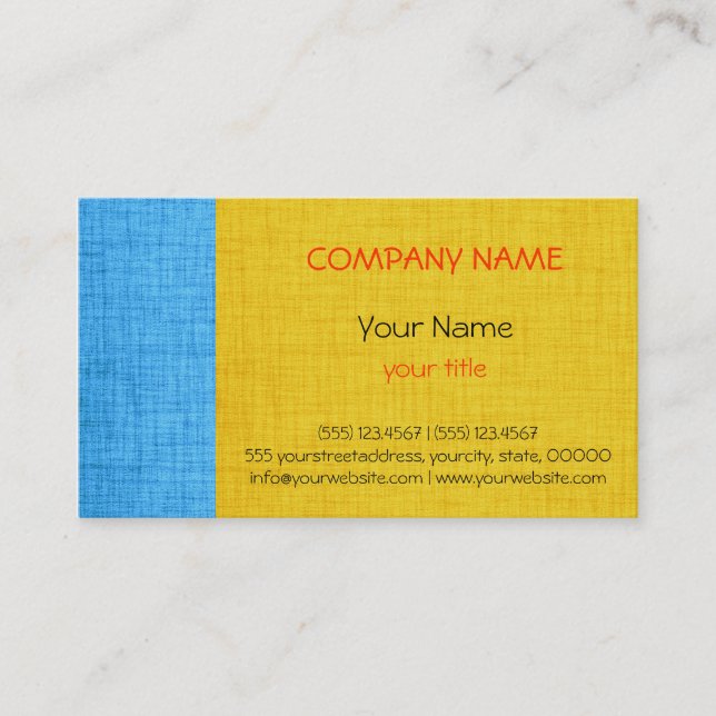 Carte De Visite Professionnel élégant moderne jaune et bleu (Devant)