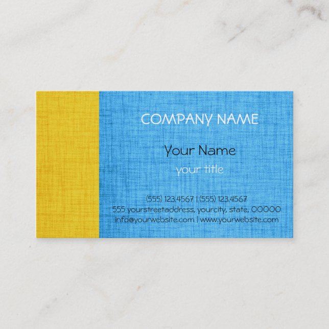 Carte De Visite Professionnel élégant moderne jaune et bleu (Devant)