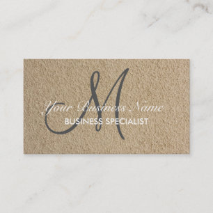 Carte De Visite Professionnel Élégant Moderne Monogramme Sable B