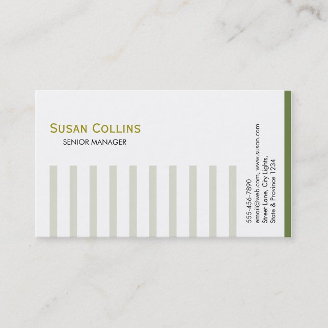Carte De Visite Professionnel élégant moderne simple rayé (Devant)
