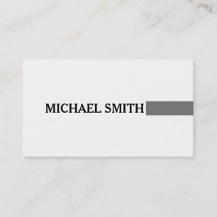 Carte De Visite Professionnel Élégant Nickel Moderne Blanc clair