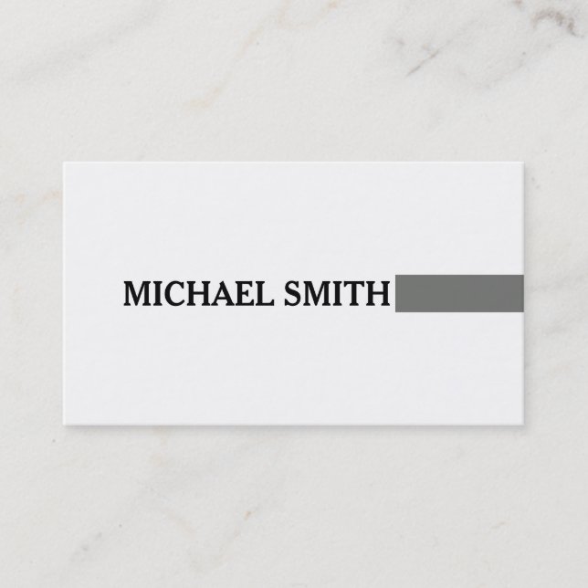 Carte De Visite Professionnel Élégant Nickel Moderne Blanc clair (Devant)