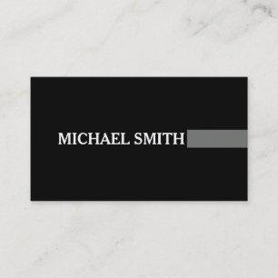 Carte De Visite Professionnel Elegant Nickel Moderne Noir clair