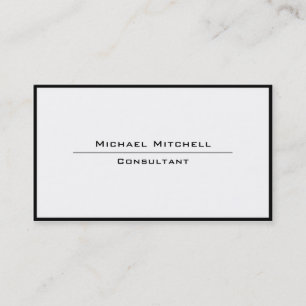 Carte De Visite Professionnel Élégant Noir Blanc Bordure Simple