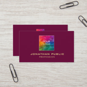 Carte De Visite Professionnel Elegant Or Couleur Texte Modèle Luxe