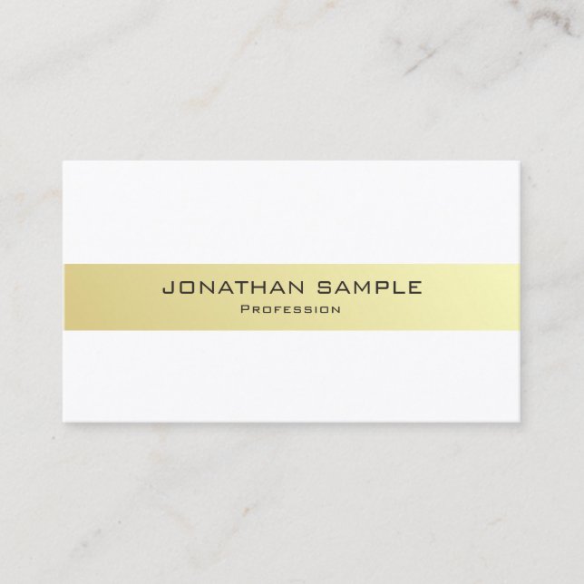 Carte De Visite Professionnel Elegant Or Simple Design Luxe (Devant)
