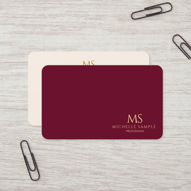Carte De Visite Professionnel Élégant Or Texte Monogramme Luxe Soi (Devant/Arrière en situation)