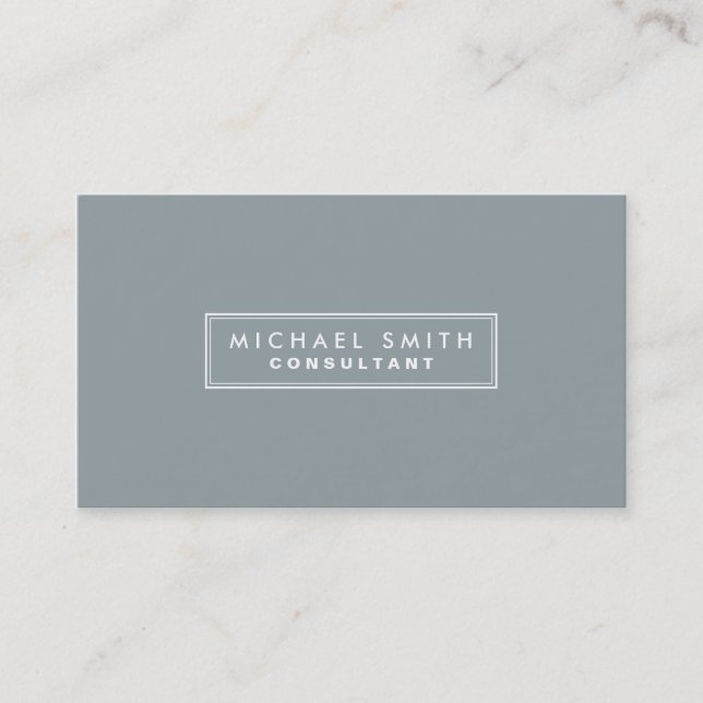 Carte De Visite Professionnel Élégant Plat Simple Gris (Devant)