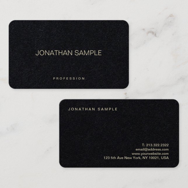 Carte De Visite Professionnel Élégant Simple Créatif Luxe (Devant / Derrière)
