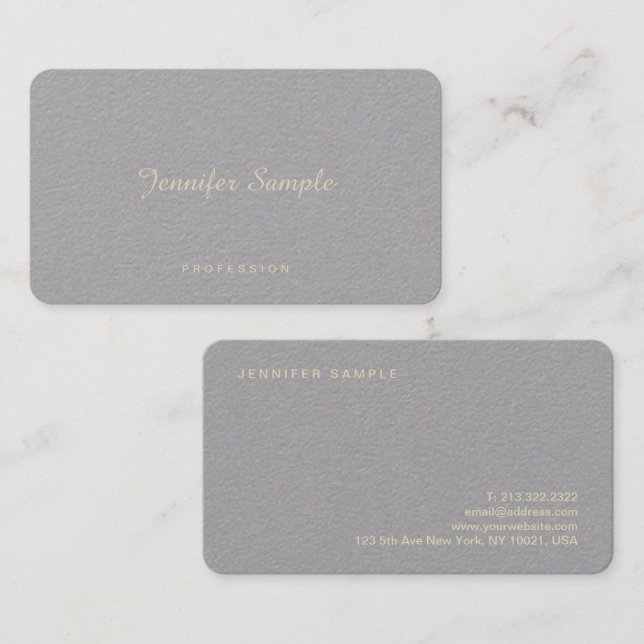 Carte De Visite Professionnel Élégant Simple Créatif Luxe (Devant / Derrière)