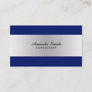 Carte De Visite Professionnel élégant simple de bleu marine