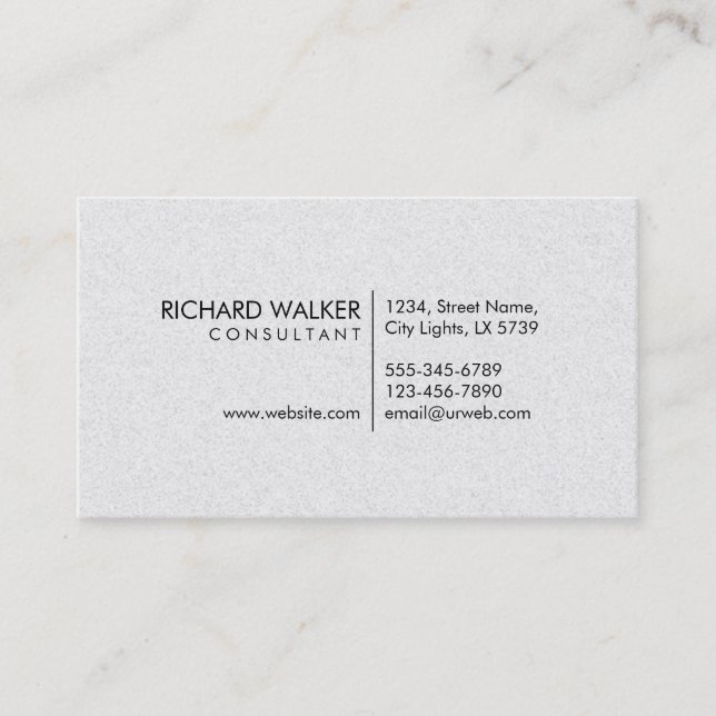 Carte De Visite Professionnel Élégant subtil Blanc Plaine moderne (Devant)