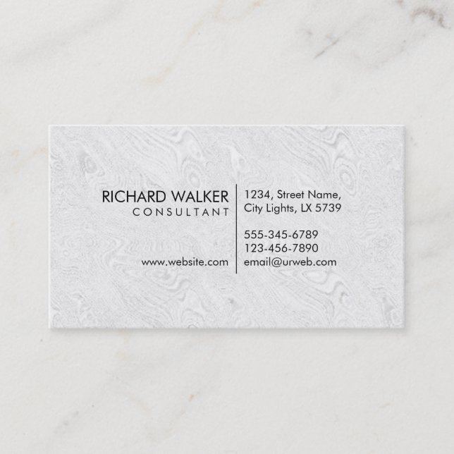 Carte De Visite Professionnel Élégant subtil Blanc Plaine moderne (Devant)