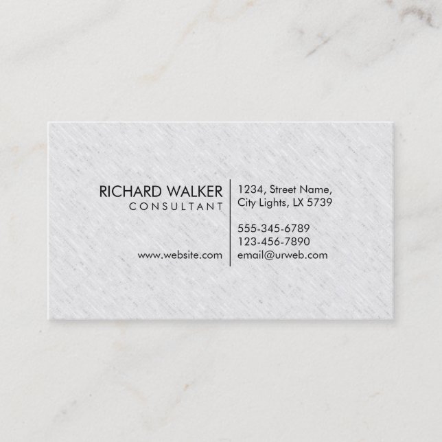 Carte De Visite Professionnel Élégant subtil Blanc Plaine moderne (Devant)
