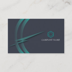 Carte De Visite Professionnel Élégant Vert Moderne