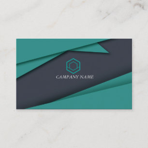 Carte De Visite Professionnel Élégant Vert Moderne