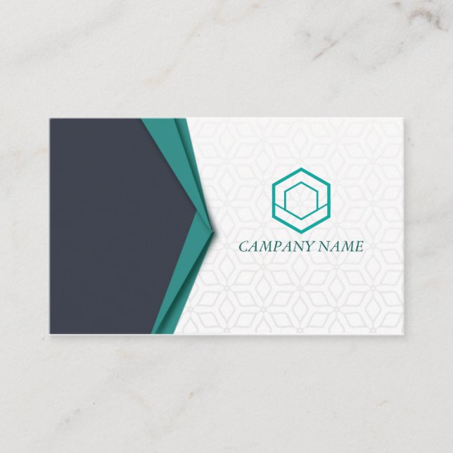 Carte De Visite Professionnel Élégant Vert Moderne (Devant)
