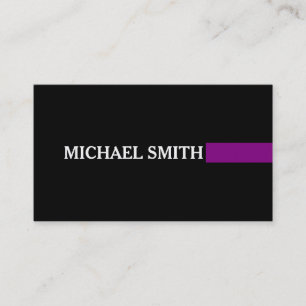 Carte De Visite Professionnel Élégant violet moderne Noir clair