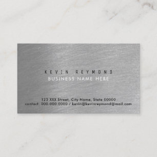 carte de visite professionnel en acier brossé gris