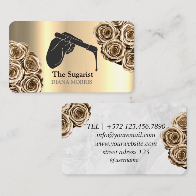 Carte De Visite Professionnel et Chic pour brésilien et cirage cor (Devant / Derrière)