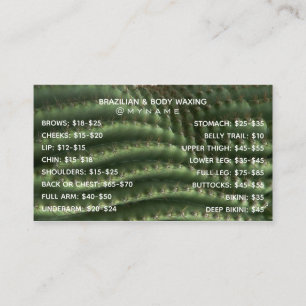 Carte De Visite Professionnel et Chic pour la cire brésilienne et