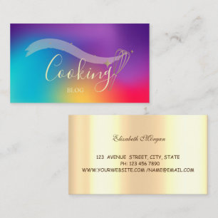 Carte De Visite Professionnel, Etoiles d'or, Whisk, Holographie de