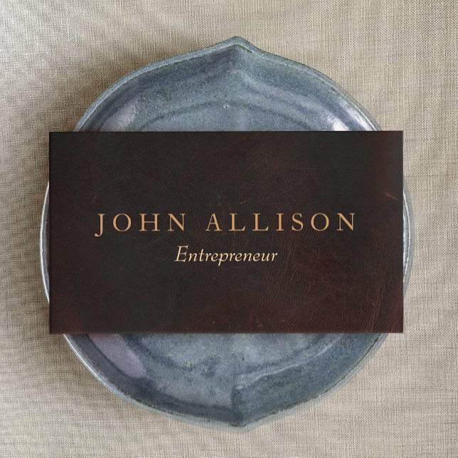 Carte De Visite Professionnel Exécutif Cuir Brown (Créateur téléchargé)