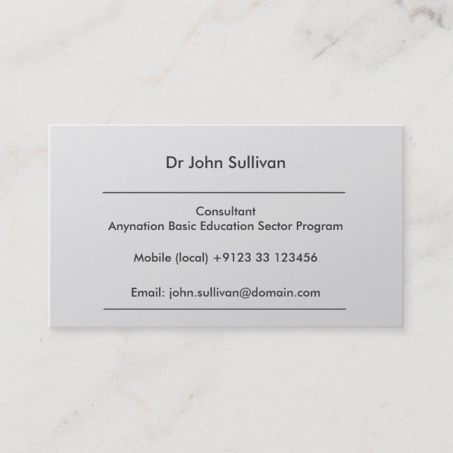 Carte De Visite Professionnel expert de consultant en matière de (Devant)