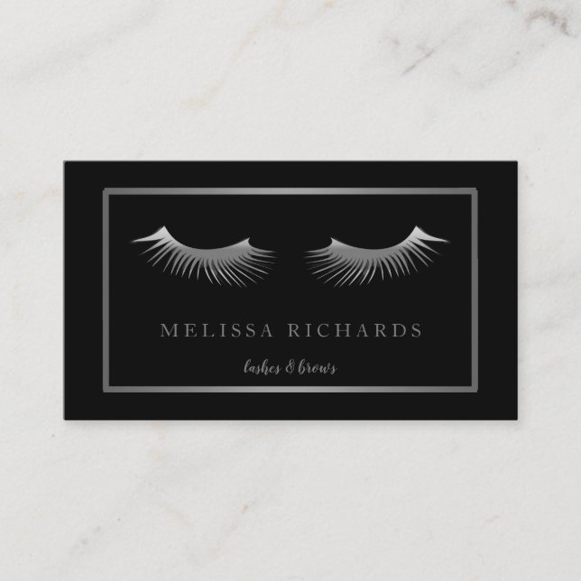 Carte De Visite Professionnel Eyelashes Maquillage Artiste Black B (Devant)
