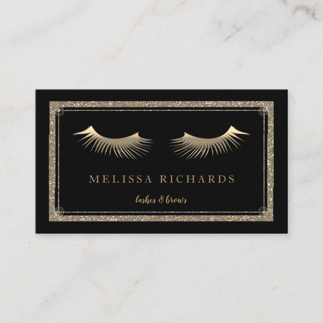 Carte De Visite Professionnel Eyelashes Maquillage Artiste Black B (Devant)
