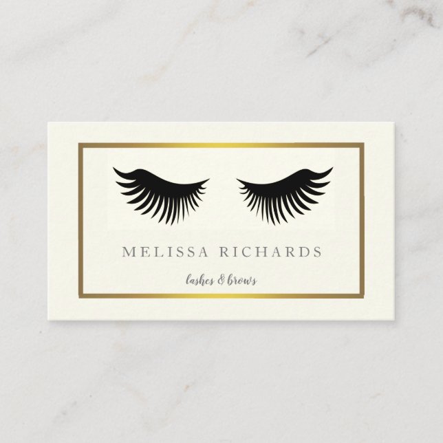 Carte De Visite Professionnel Eyelashes Maquillage Artiste Black B (Devant)