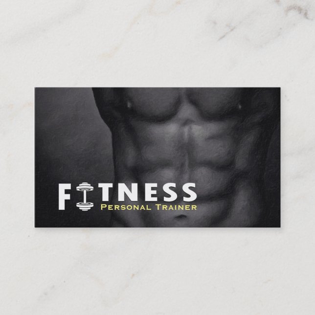 Carte De Visite Professionnel Fitness Personal Trainer Dumbbell (Devant)