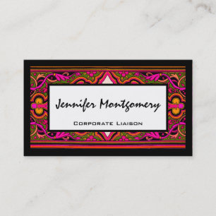 Carte de visite professionnel floral de rose et de