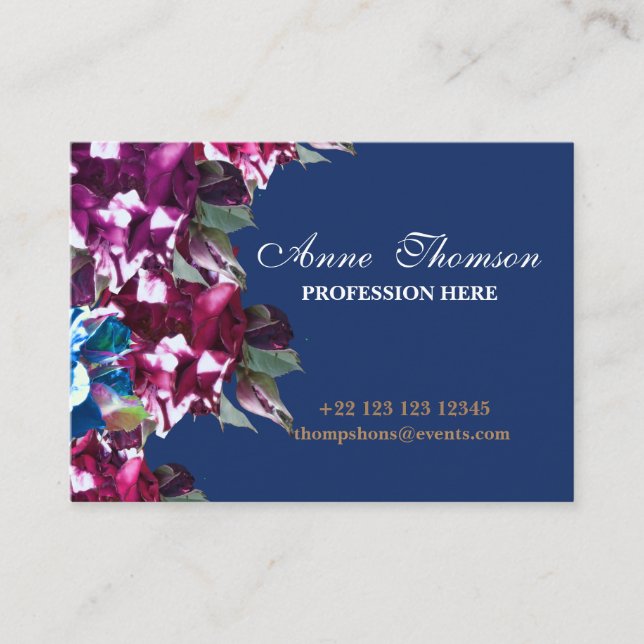 Carte de visite professionnel floral élégant et (Devant)