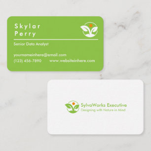 Carte De Visite Professionnel Frais Vert Éco SylvaWorks Exécutif