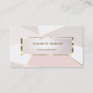 Carte De Visite Professionnel, Géométrique moderne, Cadre Or