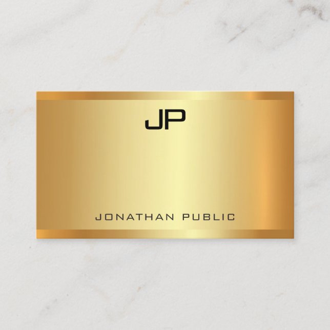 Carte De Visite Professionnel Gold Look Moderne Modèle élégant (Devant)