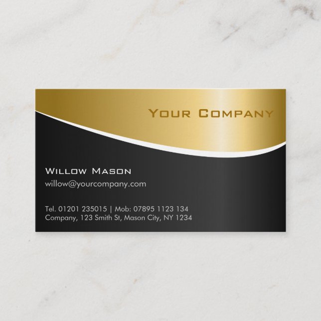 Carte de visite professionnel Gold Metal Effet (Devant)