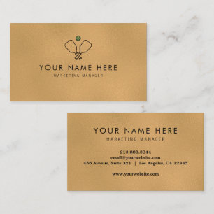 carte de visite professionnel Gold noir Pickleball