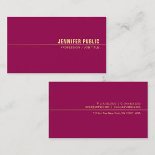 Carte de visite professionnel Gold Viva Magenta